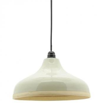 Luminaire en Bambou Laqué Beige – Abat‑jour contemporain