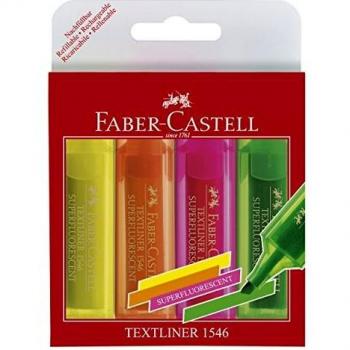 Faber-castell textliner 46 superfluorescente pack de 4 marcadores fluorescentes