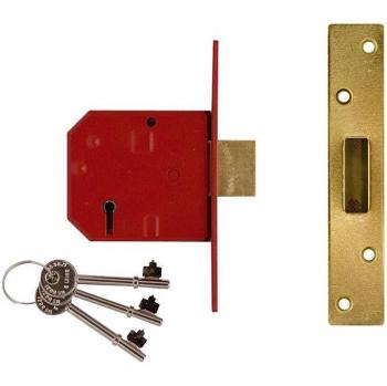 UNION UNNJ2134EP30 2134E 5 Lever BS Mortice Deadlock Satin Brass Finish 79.5mm 3in Box