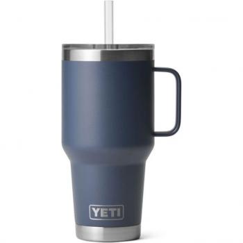 Yeti Rambler 35oz Navy Beverage Vessel with Straw