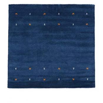 Gabbeh‑Uni Tiermotiv Teppich – Quadratisch, 15 mm Höhe, Handgewebt
