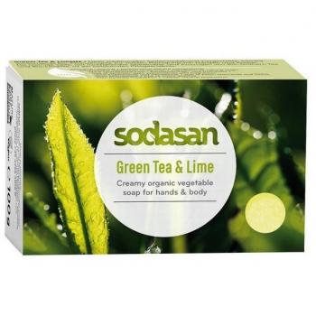 Sodasan Green Tea & Lime Natural Soap 100g