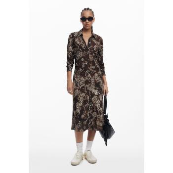 Stile Unico: Abito Camicia Crema/Marrone Scuro/Giada Desigual