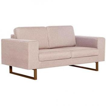 VidaXL 2-Seater Sofa in Cream Fabric