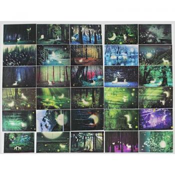 30pcs Glow-in-the-Dark Vintage Animal Postcards
