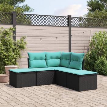 VidaXL 5-tlg. Garten-Sofagarnitur aus Polyrattan mit Kissen
