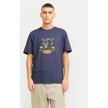 Jack & Jones: T-shirt Eight Skull (12264841) Blu Scuro, Adatta a Standard Fit