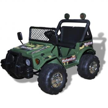 VidaXL Mini Automobilino Elettrico Verde Esercito