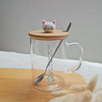 Taza de leche para gatos con cuchara y tapa