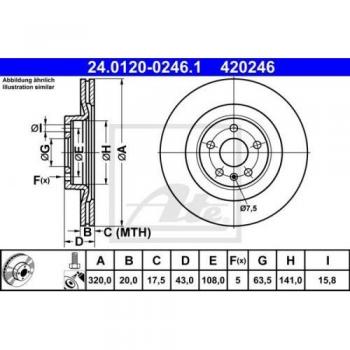 ATE 24.0120-0246.1 rotor de freno