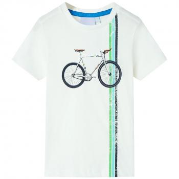 VidaXL Kids' Ecru T-Shirt with Short Sleeves Size 104