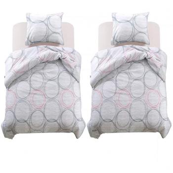 VidaXL Set Biancheria da Letto Cerchi 140x220/60x70 cm