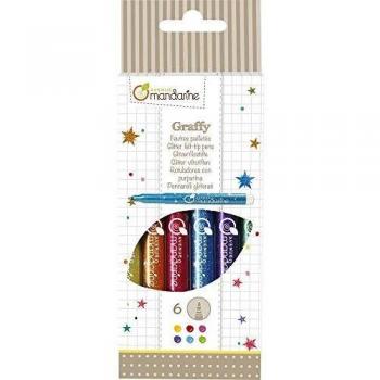 Avenue Mandarine Glitter Pens (Pack of 6)
