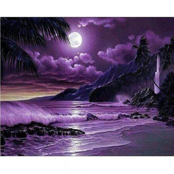Kreuzstich-Set: Lila Traumlandschaft