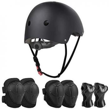 Kids Skateboard Protective Gear Set 7pcs Black