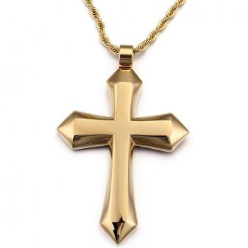 Collier résistant à l'eau avec pendentif Croix pour homme