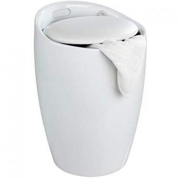 WENKO Portabiancheria e Sgabello da Bagno C