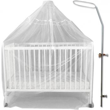 BAMBISOL Flèche de Lit Bébé avec Voile Moustiquaire Blanc