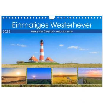 Einmaliges Westerhever (Wandkalender 2025 DIN A4 quer) CALVENDO Monatskalender