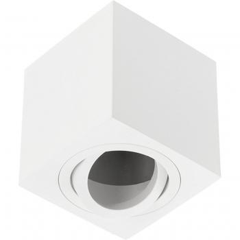 'Sasha' White Square Surface Mount Tilt Ceiling Spotlight (Single)