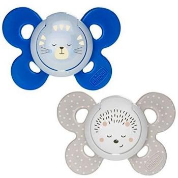 Chicco Blue Kitten & Stars Silicone Pacifiers 16-36 Months