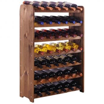 Braunes Holzverbundstoff-Regal „Optiplus“ Modell 1 für 42 Flaschen