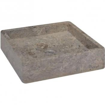 Lavabo salle d’eau posé, modèle 40 cm x 40 cm, marbre gris