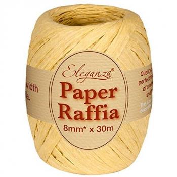 100% Pure Plant Fiber Paper Raffia Ribbon, 8mm x 30m
