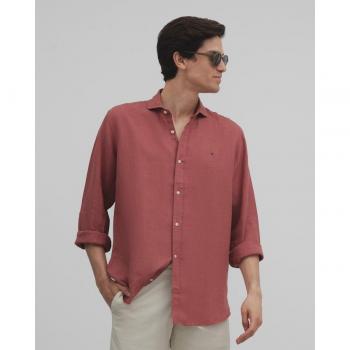 Camisa Lino Hombre Slim en Tonos Tierra Silbon