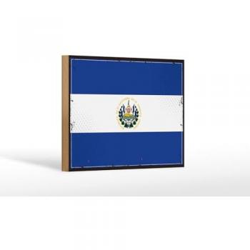 El Salvador Holzschild Retro 18x12 cm