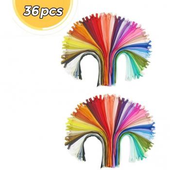 36pcs 40cm Nylon Zippers for DIY Clothing and Accessories