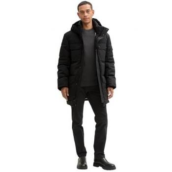TOM TAILOR Herren Parka, wasserabweisend, schwarz, XL