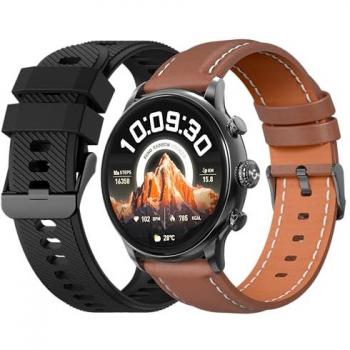 Montre Connectée Echo Voyager Noir et Marron Cuir