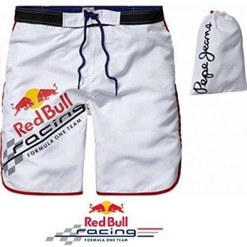 Costume da Mare Red Bull Ufficiale 2016 Jeans Carburator Colore Bianco + Porta Oggetti