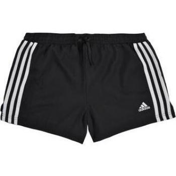 Adidas Girls 3‑Stripes Black White Short