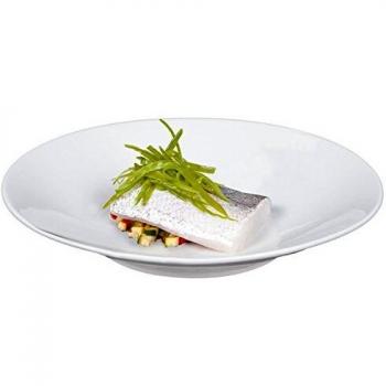 Drinkstuff Moonlight Deep Serving Plate, 11″ White Porcelain