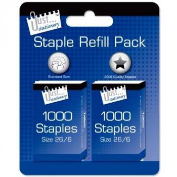Just Stationery No. 26 Staples Multipack (2 x 1000)