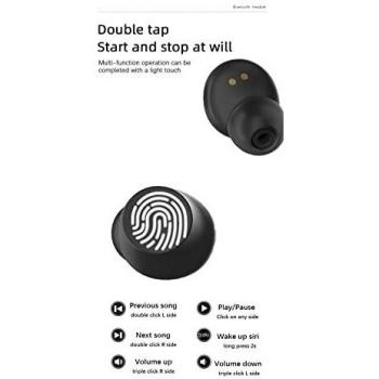 Bluetooth 5.0 Noise Reduction Earphones, Touch Control Sport Headphones with Built-in Mic Wireless Stereo HiFi In-Ear Earbuds for Gym Running Outdoor Sports Workout