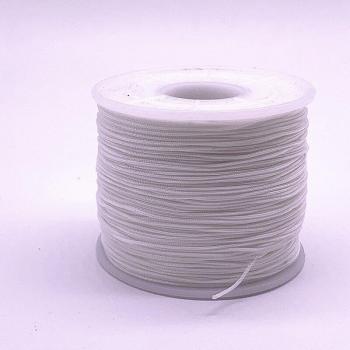 Hilo blanco de nailon para joyería, cordón de macramé, nudo chino incluido, 10 metros, 0.4-1.5 mm
