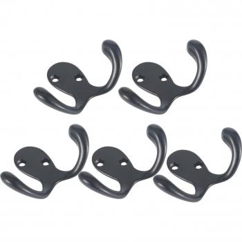 Juego de Gancho Doble para Ropa y Accesorios – 5 piezas, Zinc