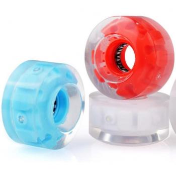 4pcs PU Rubber Skating Wheels 58x32mm with LED Flash