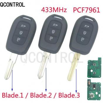QCONTROL 3 Button Remote Key for Renault Sandero Dacia Logan Lodgy Dokker Duster PCF7961M HITAG AES 433MHz