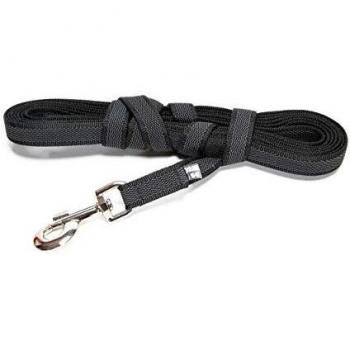 Julius K‑9 Color & Gray® 20 mm Rubber Leash – Black, 5 m with Handle