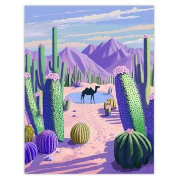 Oasis Mirage: Camel and Cacti Wall Decor