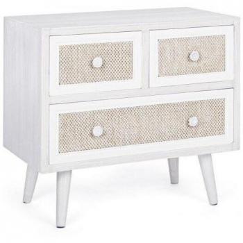IPERBRIKO Living-MDFCabinet – 3‑Schubladen, weiß, 60 x33 x h54,5 cm