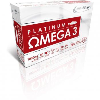 IronMaxx Platinum Omega 3 Fischöl-Kapseln hochdosiert, 60 Stück