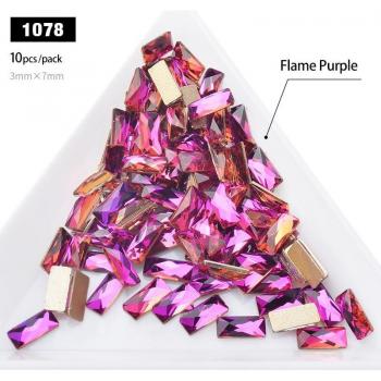 10pcs Gold Flatback 3D Glass Nail Art Rhinestones