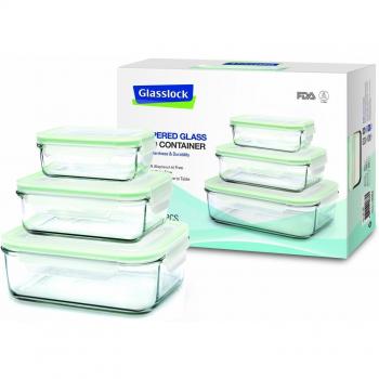 Envasador de vidrio rectangular GL-135 para cocina y microondas