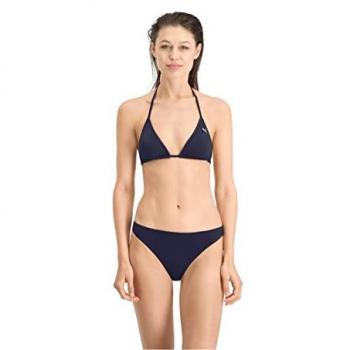 PUMA Damen Bikini-Hose Classic mit Logo-Print, Marine, Größe S
