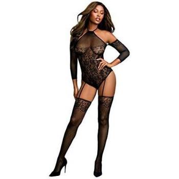 Bodystocking schwarz, 2/3 T-Shirt-Style – Größe Q – DR0310